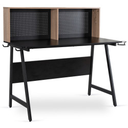 Masa de birou Mebel Elite ICE 138.5 (Black/Sonoma Oak) Thumb