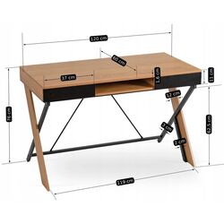 Masa pentru birou Mebel Elite Rea 60x120 (Craft Oak Golden/Black) Thumb