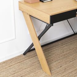 Masa pentru birou Mebel Elite Rea 60x120 (Craft Oak Golden/Black) Thumb