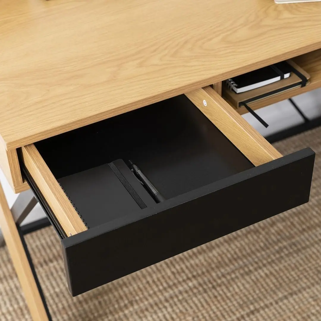 Masa pentru birou Mebel Elite Rea 60x120 (Craft Oak Golden/Black)