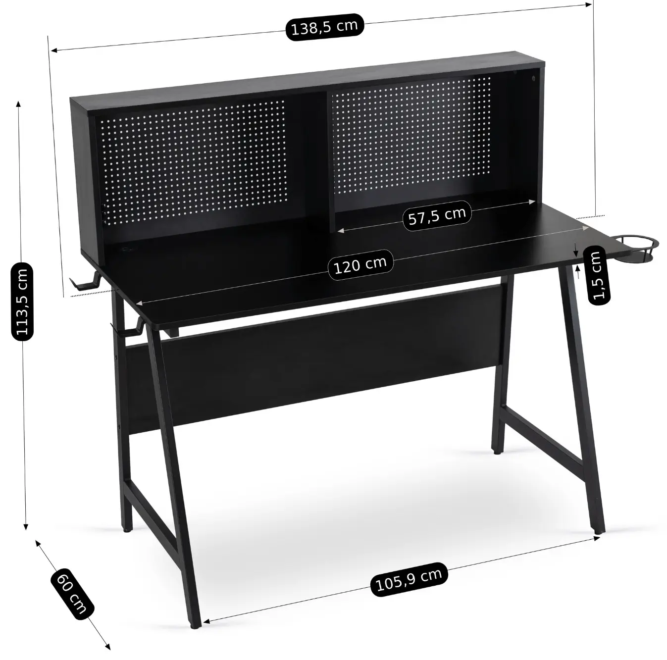 Masa de birou Mebel Elite ROLL (Black)