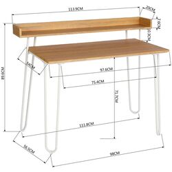 Masa de birou Meubles Cosy Acer (Oak/White) Thumb