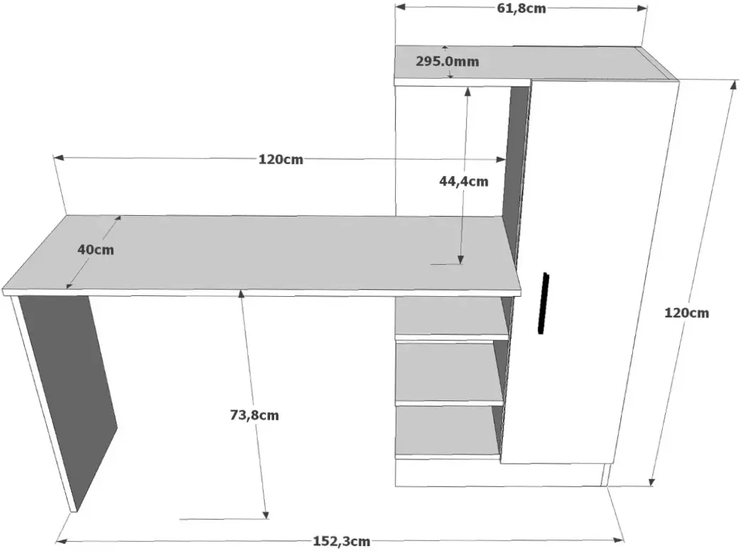Masa de birou Mirage Design Laura CT2-AW (Pine/White)