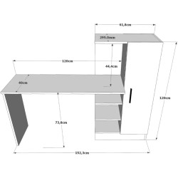 Masa de birou Mirage Design Laura CT2-W (White) Thumb