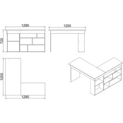 Письменный стол Mirage Design Tywin CT5-AW (Pine/White) Thumb