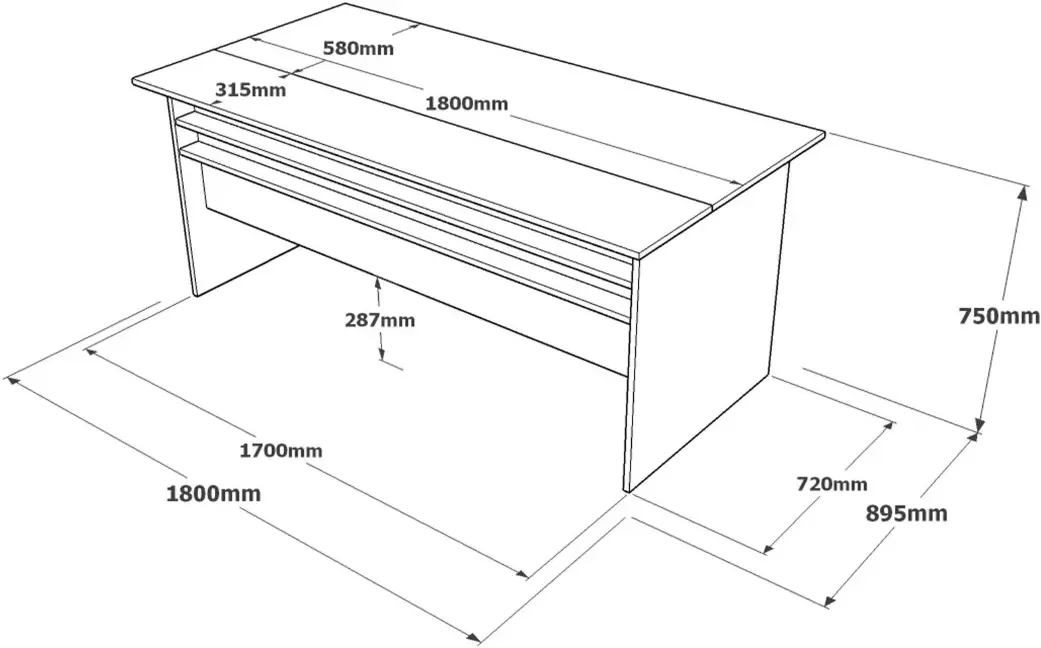 Письменный стол Mirage Design Vista VS1-CGA (Cura/Concrete/Anthracite)