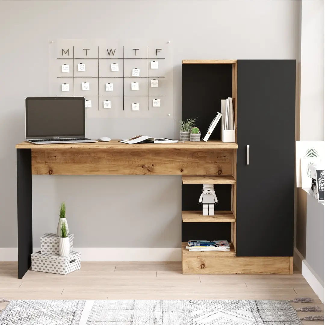 Masa de birou Mirage Meble Ct2-Ab (Atlantic Pine/Black)