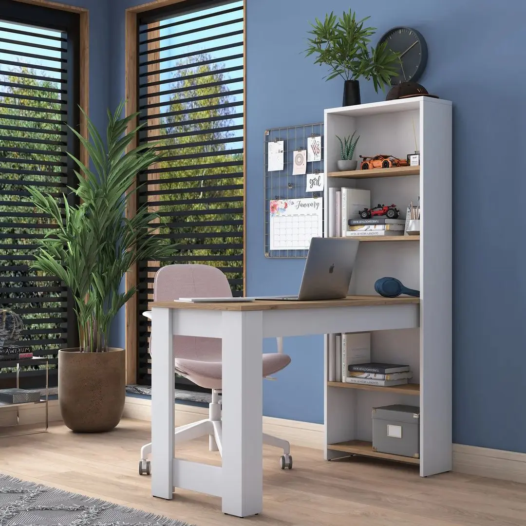 Masa de birou Mirage Meble HA106 (White/Walnut)