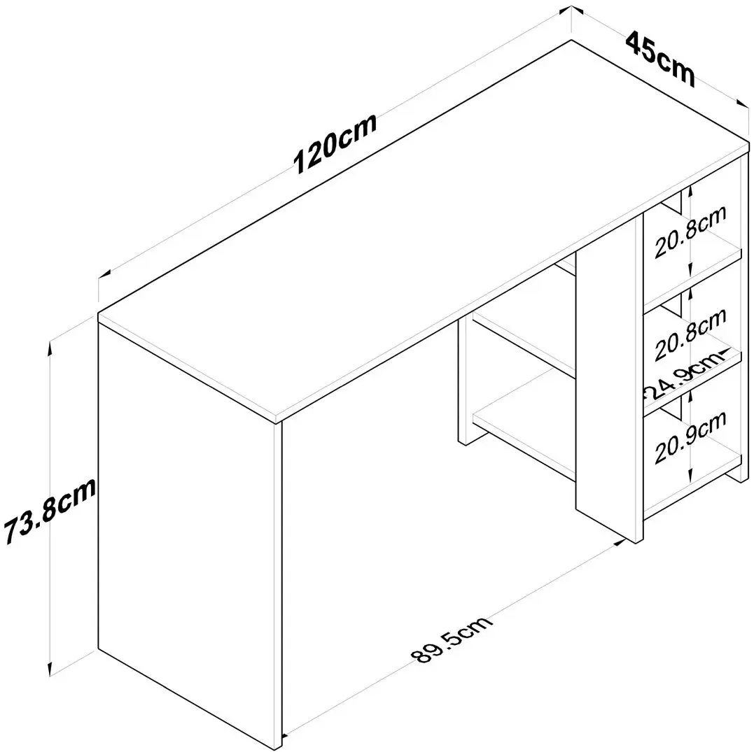 Masa de birou Mirage Meble HA108 (Walnut/Anthracite)