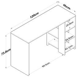 Masa de birou Mirage Meble HA108 (Walnut/White) Thumb