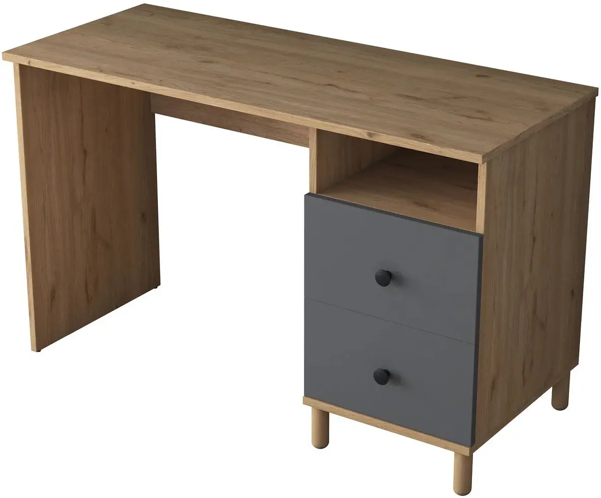 Masa de birou Mirage Meble HA109 (Walnut/Anthracite)