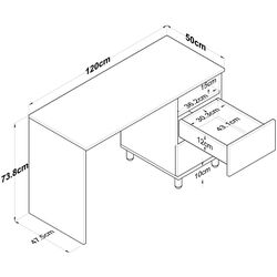 Masa de birou Mirage Meble HA109 (Walnut/Anthracite) Thumb