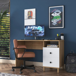 Masa de birou Mirage Meble HA109 (Walnut/White)