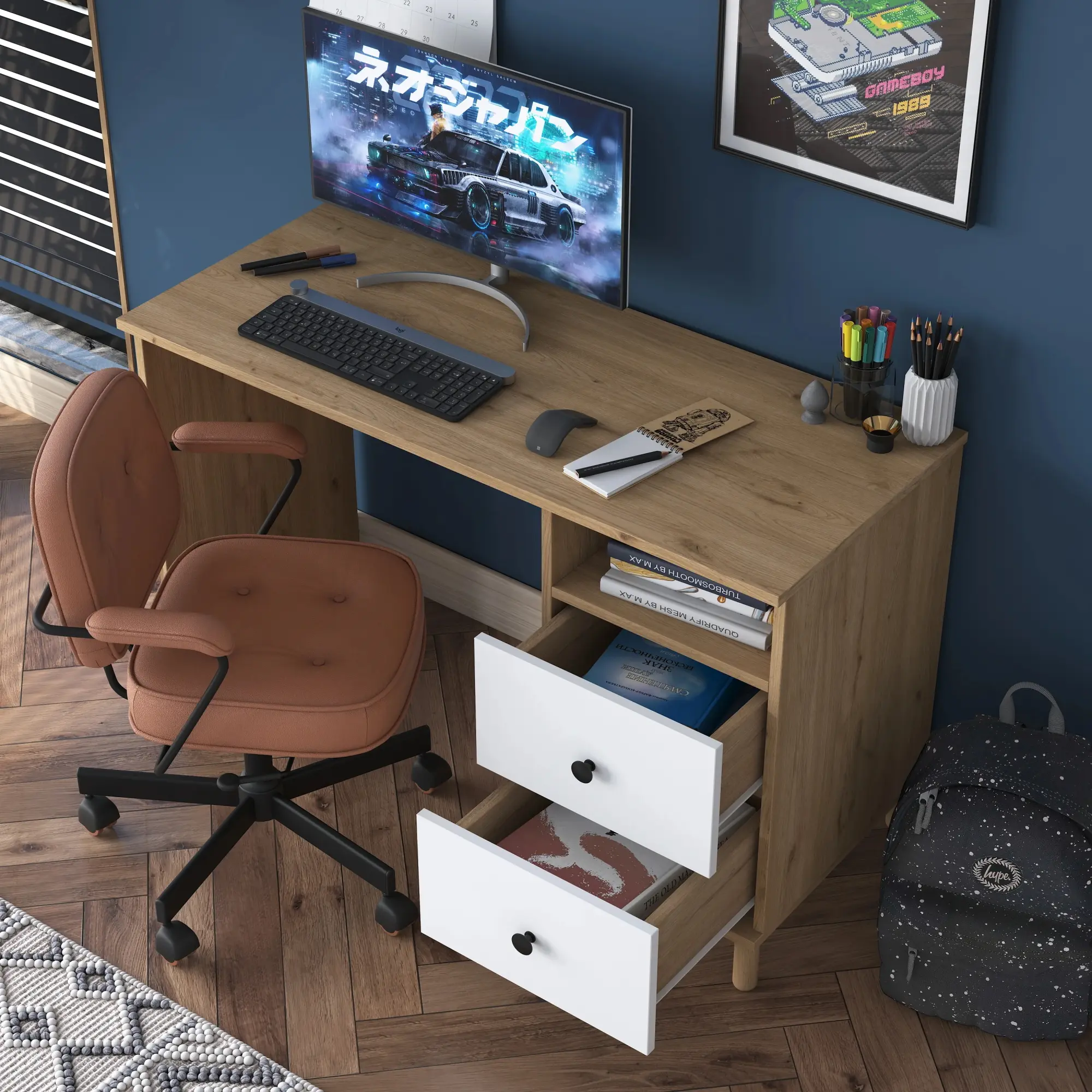 Письменный стол Mirage Meble HA109 (Walnut/White)