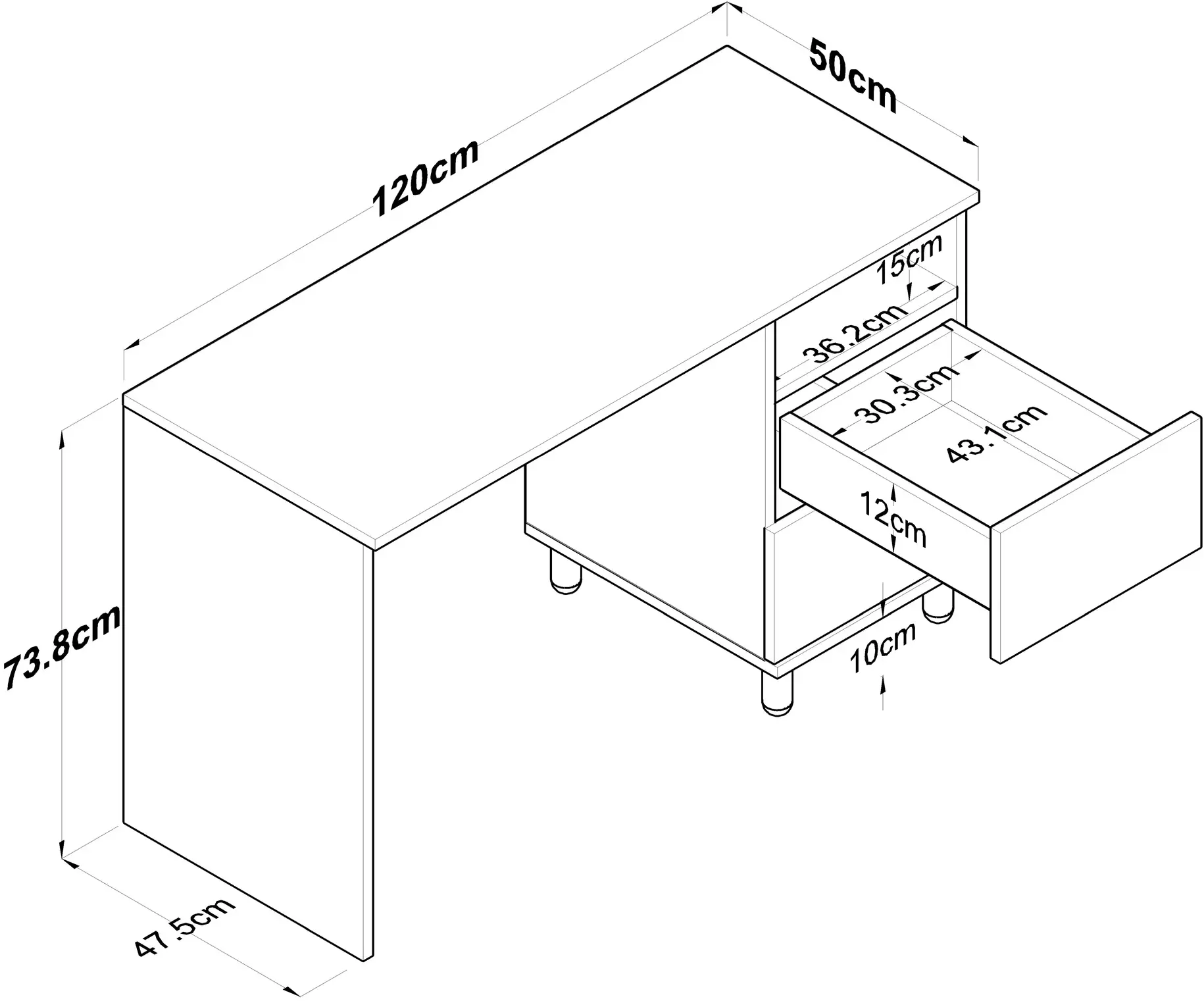 Письменный стол Mirage Meble HA109 (Walnut/White)