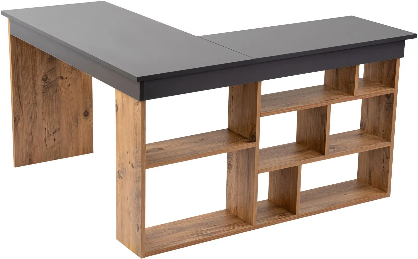 Masa pentru birou Mirage Meble Vesper (Anthracite/Atlantic Pine)