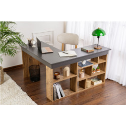 Masa pentru birou Mirage Meble Vesper (Anthracite/Atlantic Pine) Thumb