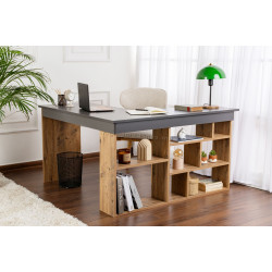 Masa pentru birou Mirage Meble Vesper (Anthracite/Atlantic Pine)