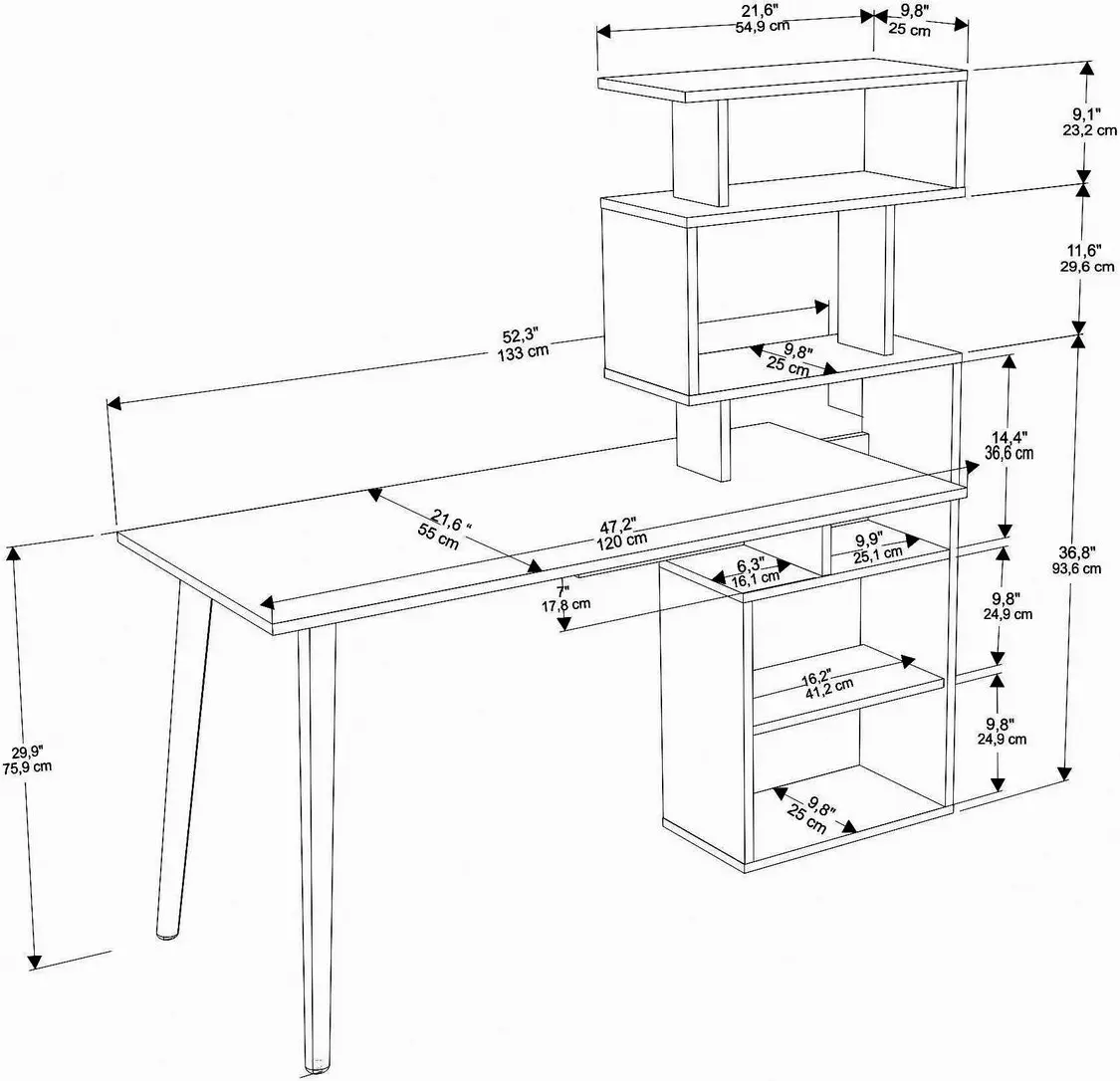 Masa de birou Mirage Meble Vina (White)