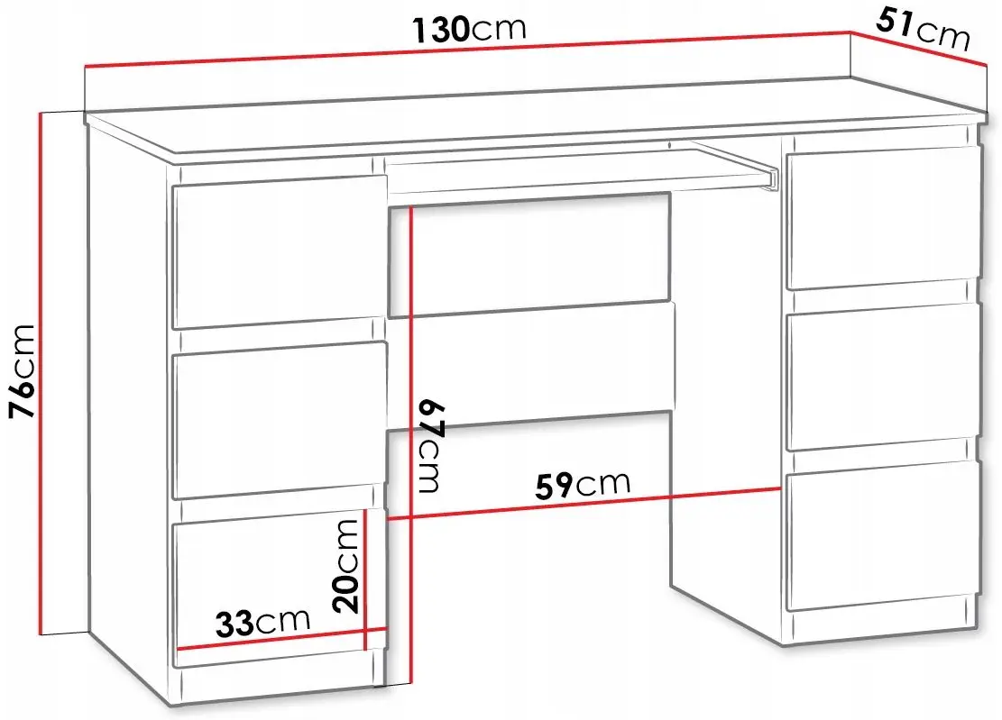 Masa pentru calculator Mirjan24 Grace/Kuba (Sonoma Oak)