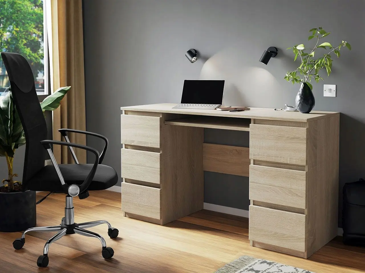 Masa pentru calculator Mirjan24 Grace/Kuba (Sonoma Oak)