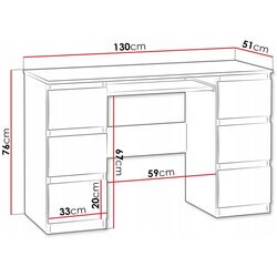 Masa pentru calculator Mirjan24 Grace/Kuba (White) Thumb