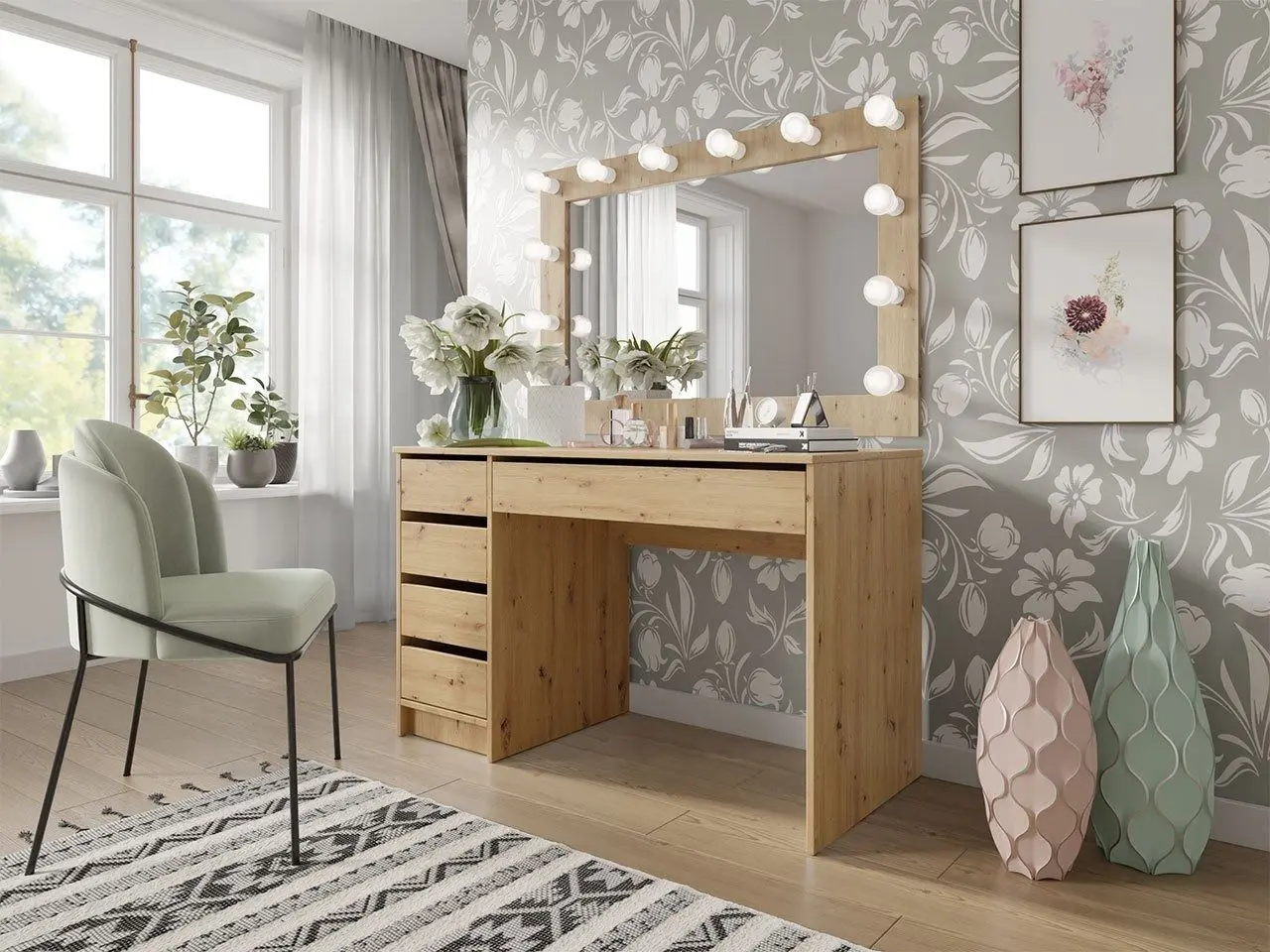 Masa de birou Mirjan24 Heron/Ada (Artisan Oak) - 5