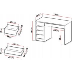 Письменный стол Mirjan24 Heron/Ada (Black) Thumb