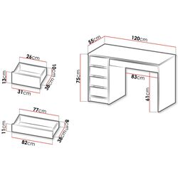 Письменный стол Mirjan24 Heron/Ada (White) Thumb