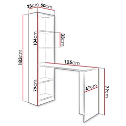 Письменный стол Mirjan24 Kylie B1/Desk B1 с LED подсветкой (Sonoma Oak) Thumb