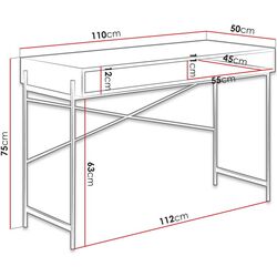 Письменный стол Mirjan24 Moniusa/Angus (Natural Oak/Black Metal) Thumb