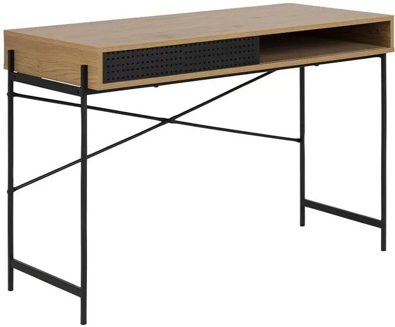 Письменный стол Mirjan24 Moniusa/Angus (Natural Oak/Black Metal)