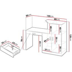 Письменный стол Mirjan24 Niczi/Nico 11 (Oak Light/White) Thumb