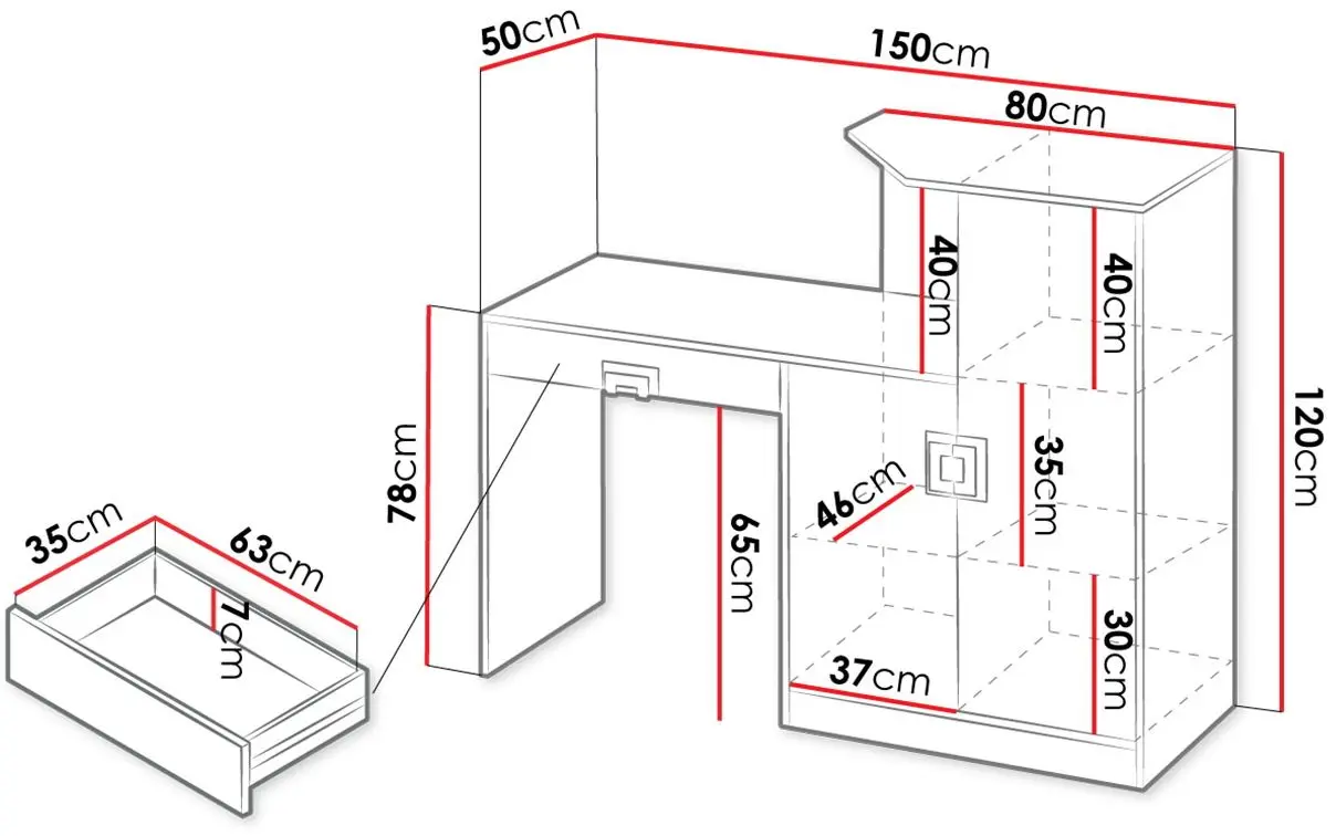Письменный стол Mirjan24 Niczi/Nico 11 (Oak Light/White) - 3