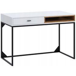 Masa de birou Mirjan24 Olier OL01 (White/ArtisanOak)