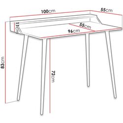 Masa de birou Mirjan24 Samuelo/Joe (Natural Oak/Black Metal) Thumb