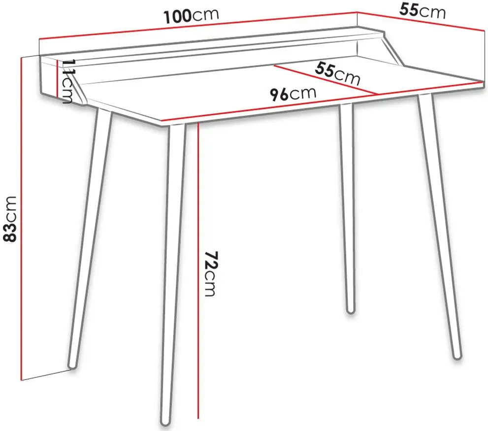 Masa de birou Mirjan24 Samuelo/Joe (Natural Oak/Black Metal) - 6