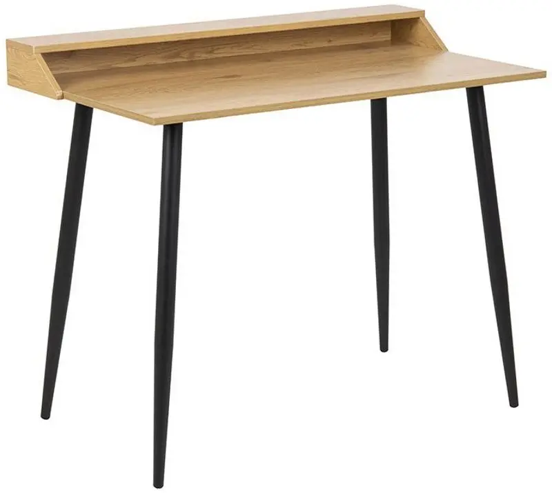 Masa de birou Mirjan24 Samuelo/Joe (Natural Oak/Black Metal)