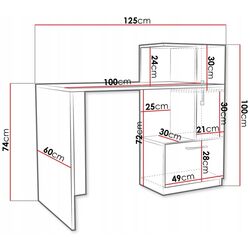 Masa de birou Mirjan24 Wibati/Flavit (White) Thumb