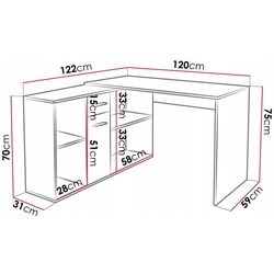 Masa de birou Mirjan24 Deborah/Armando (White) Thumb