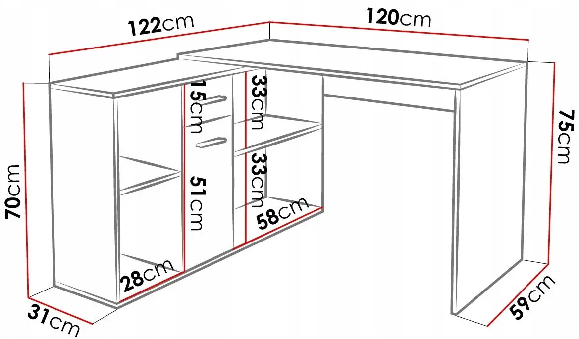 Masa de birou Mirjan24 Deborah/Armando (White) - 5