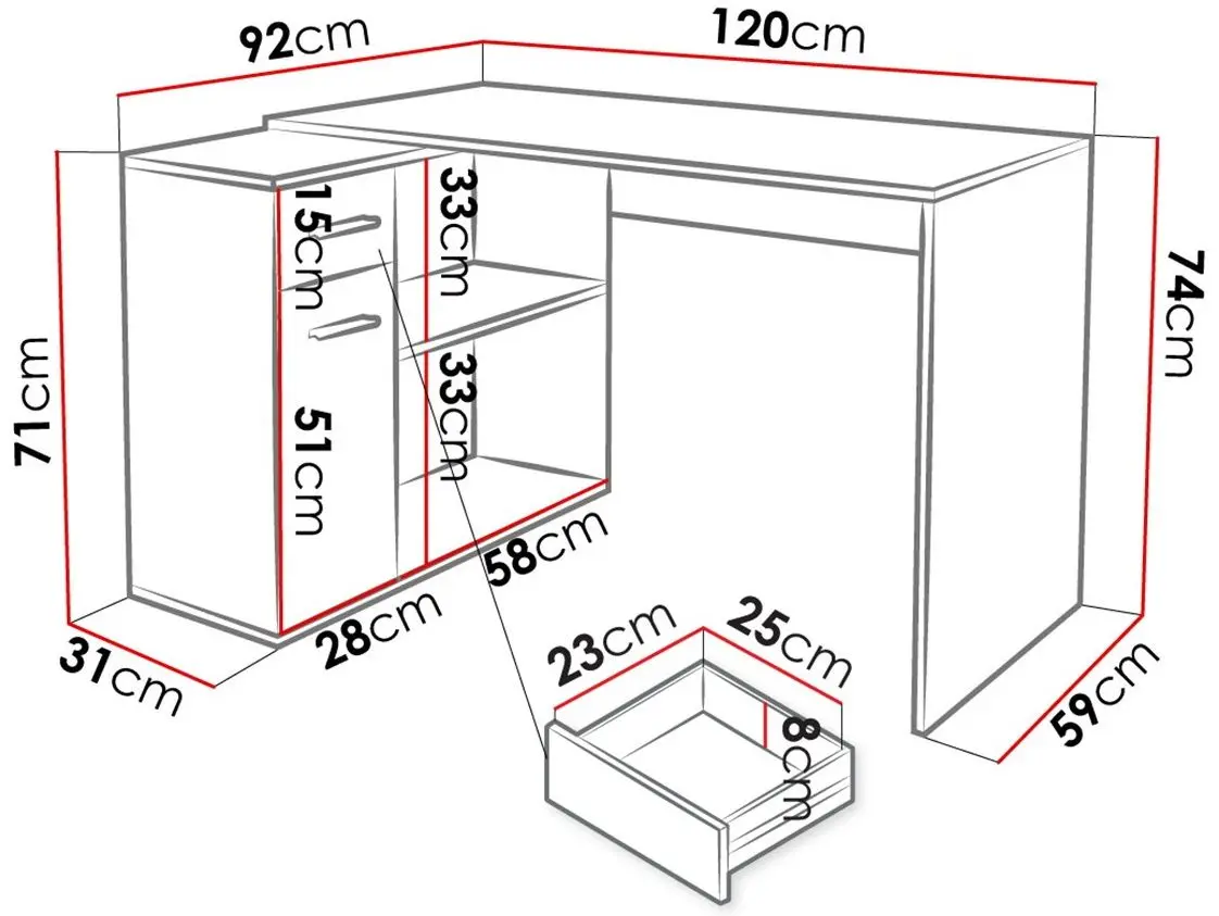 Стол письменный Mirjan24 Pinot/Marco (Anthracite) - 2