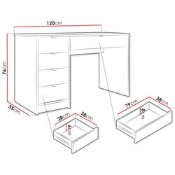 Masa de birou Mirjan24 Razimo/Tireno (Black) Thumb