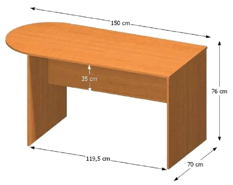 Masa de birou modulara Mobhaus Tempo Asistent New 022 150 (Cherry)