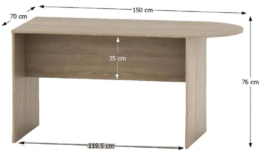 Masa de birou modulara Mobhaus Tempo Asistent New 022 150 (Sonoma Oak)