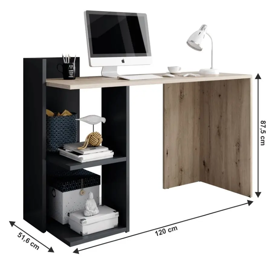 Письменный стол Mobhaus Andreo (Artisan Oak/Graphite) - 2
