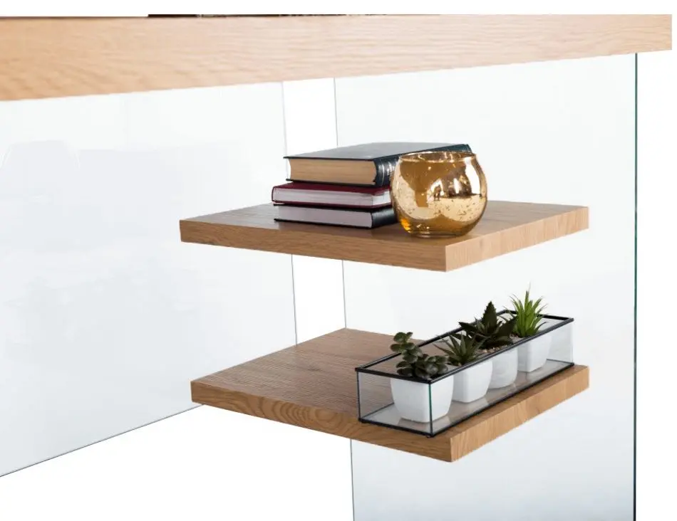 Masa de birou Mobhaus Enrik (Oak/Glass) - 2
