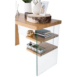 Masa de birou Mobhaus Enrik (Oak/Glass) Thumb