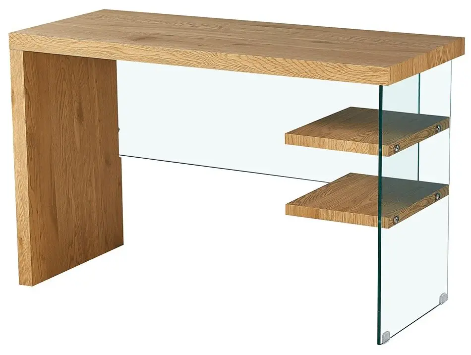 Masa de birou Mobhaus Enrik (Oak/Glass)