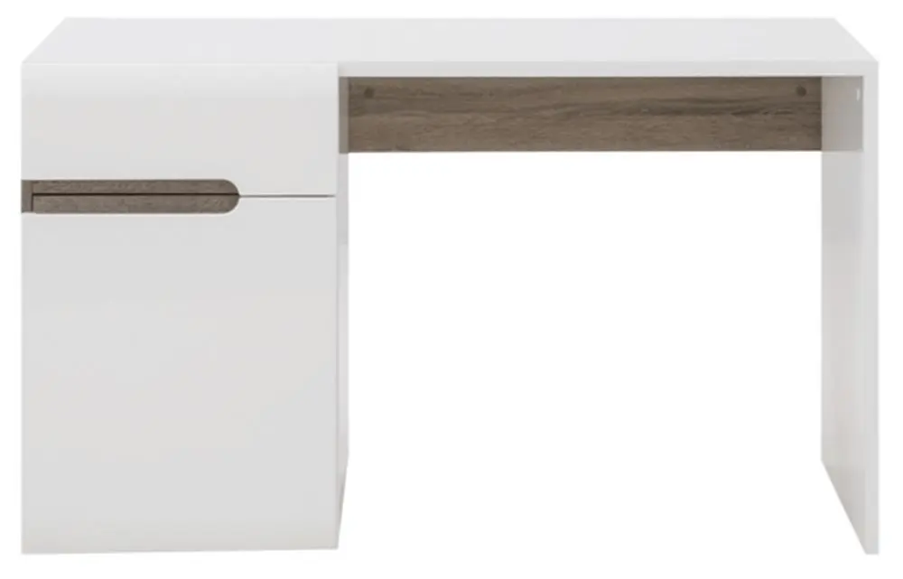 Письменный стол Mobhaus Lynatet Typ 80 (White Extra High Gloss/Sonoma Oak Truffle) - 6